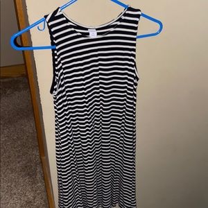 Black and white striped dress